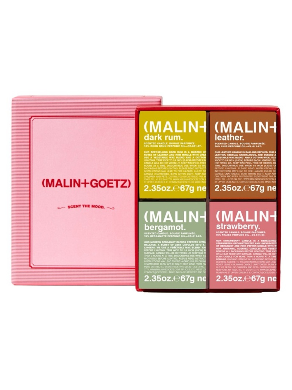 EMPTY Malin + Goetz votive candle set (4 empty mini jars)